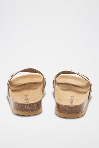 Mules em couro - 
Castanho