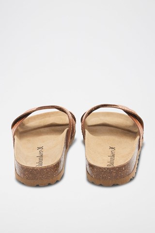 Mules em couro - 
Castanho