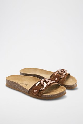 Mules de couro Rosso Castanho