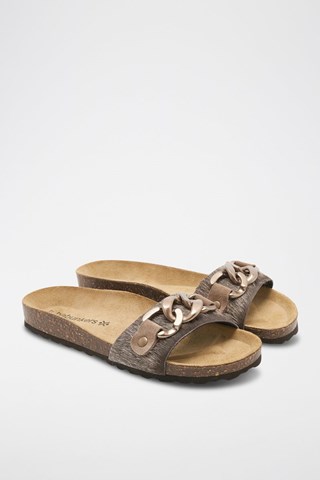 Mules de couro Rosso Castanho