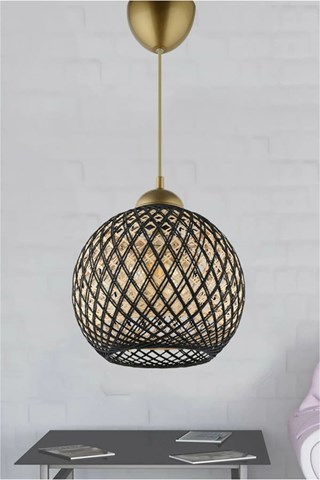 Suspension - Noir et doré - 60 W