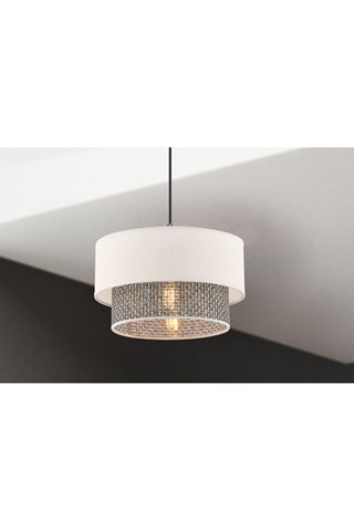 Suspension Echo - Blanc et gris - 45-60 W