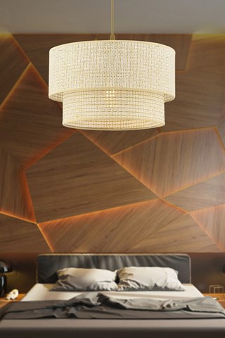 Suspension - Beige et doré - 45 -60 W