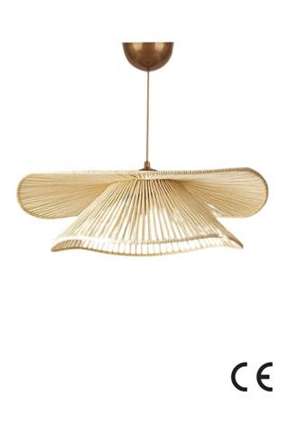 Suspension Duvela - Doré et beige - 40 W