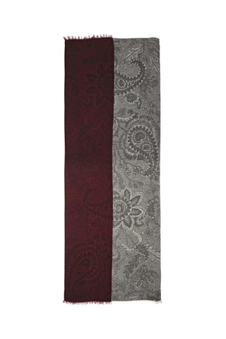 Lenço - Bordô e cinzento