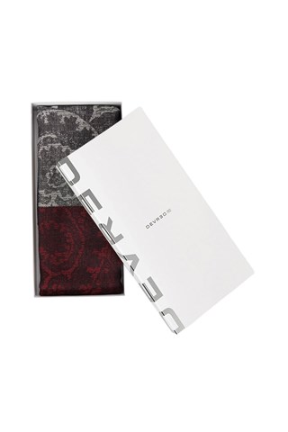 Lenço - Bordô e cinzento