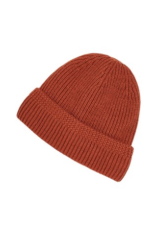 Gorro em malha canelada - Laranja