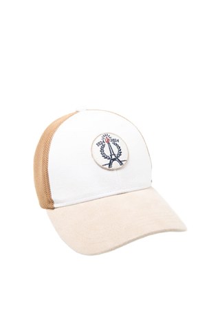 Boné - Branco e castanho-claro