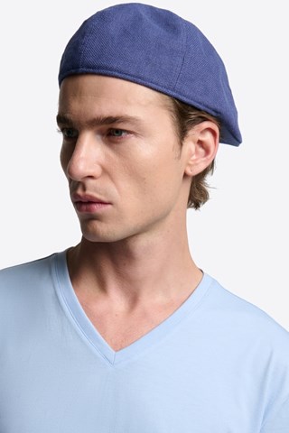 Boné de linho - Azul-cobalto