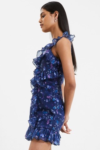 Abito con volant Aden - Navy