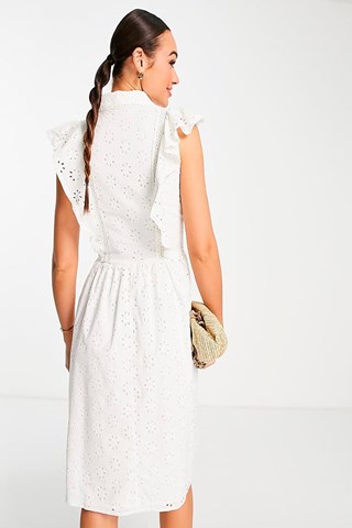 Abito a camicia in sangallo Broderie - Bianco