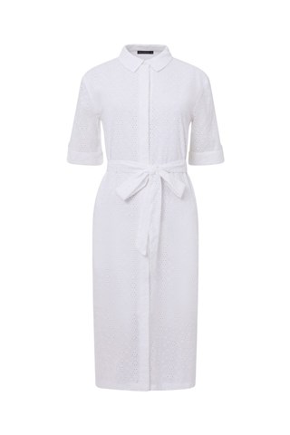 Abito a camicia in sangallo Broderie - Bianco