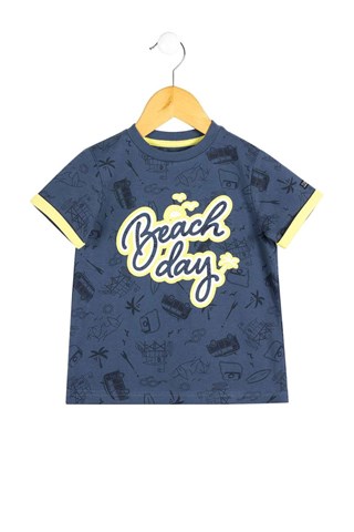 T-shirt Evazi - Bleu et jaune 