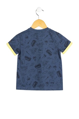 T-shirt Evazi - Bleu et jaune 