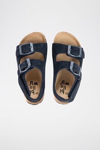 Sandalias de nobuk - Azul marino