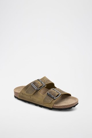 Sandalias de piel - Caqui