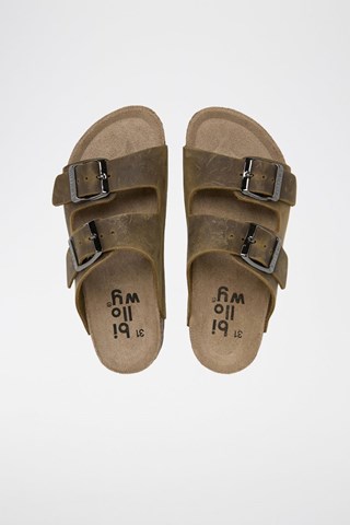 Sandalias de piel - Caqui