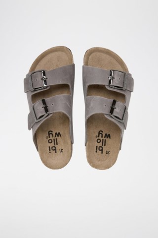 Sandalias de piel - Gris