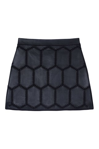Minijupe en cuir - Noir