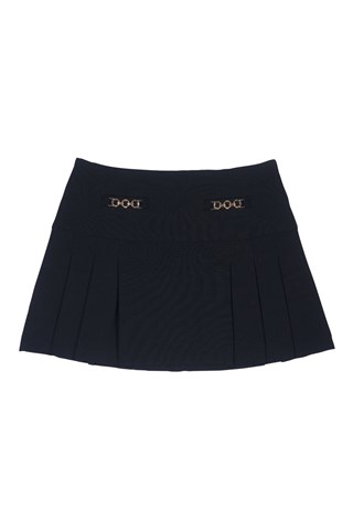 Minijupe taille haute en laine vierge - Noir