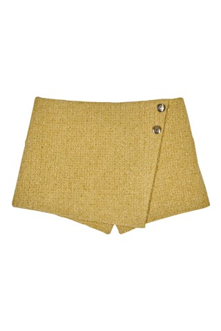 Short en laine et soie - Moutarde