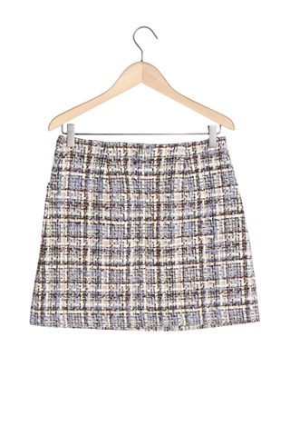 Minijupe jupe droite en laine - Multicolore