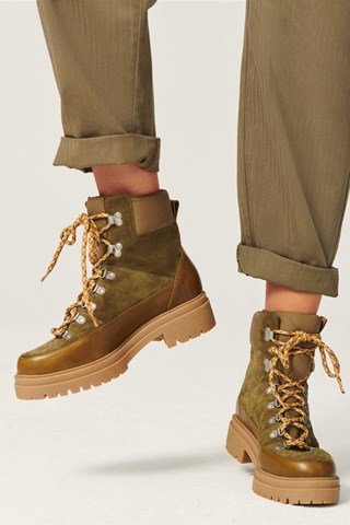 Bottines en cuir Lcanyon - Vert olive