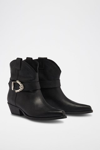 Santiags en cuir de veau Cooper Noir