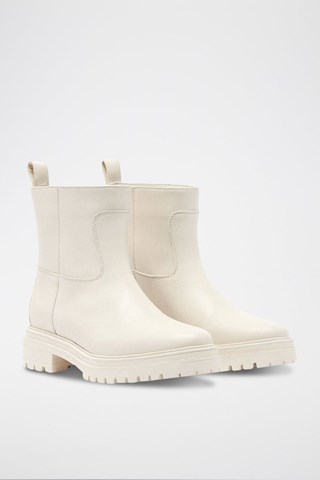 Bottines en cuir Cighter Ecru