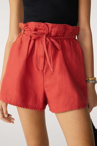 Short en lin taille haute Ioa - Corail