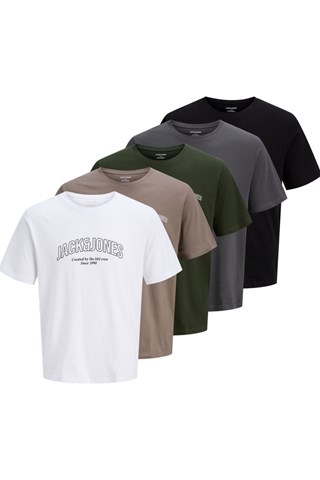 5 t-shirts - Blanc et beige
