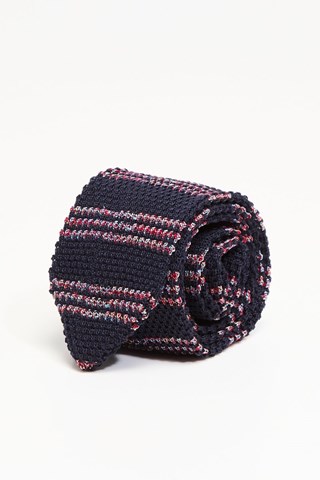 Cravatta in lana e seta - Navy