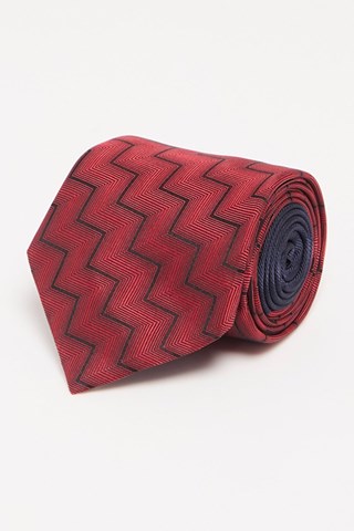 Cravatta in seta - Navy e rosso