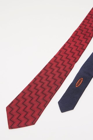 Cravatta in seta - Navy e rosso
