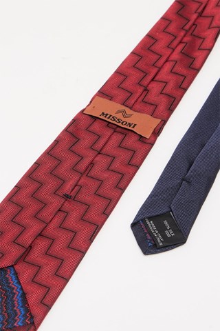 Cravatta in seta - Navy e rosso