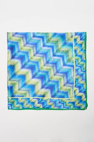 Lenço quadrado de seda - Azul