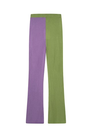 Broek Flare Cut Olijfgroen en Lichtpaars