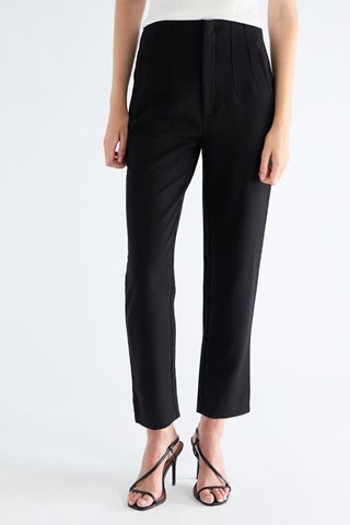 Broek Straight Hoge Taille - Zwart