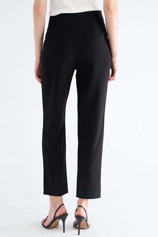 Broek Straight Hoge Taille - Zwart