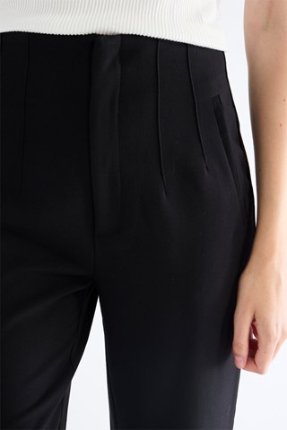 Broek Straight Hoge Taille - Zwart