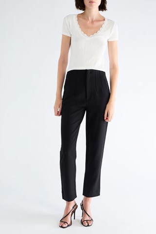 Broek Straight Hoge Taille - Zwart