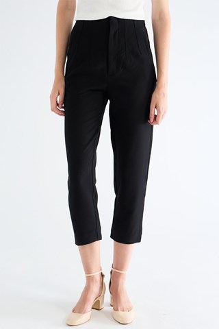 Broek Tapered Hoge Taille - Zwart