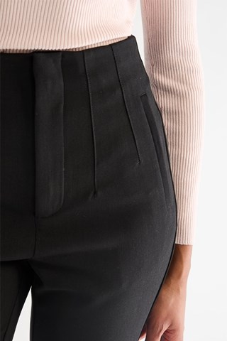 7/8 Broek Straight Fit Hoge Taille - Zwart