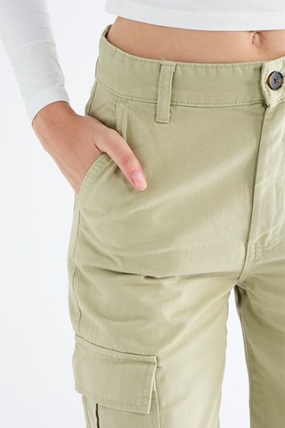 Broek Straight Hoge Taille - Zeegroen