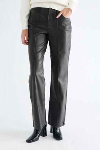 Broek Straight Hoge Taille - Zwart