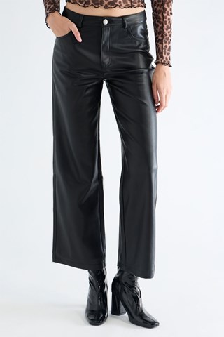 Broek Straight Hoge Taille - Zwart