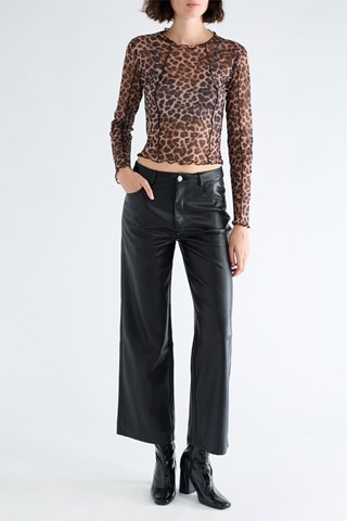 Broek Straight Hoge Taille - Zwart