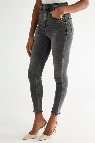 Jeans Skinny Hoge Taille - Zwart