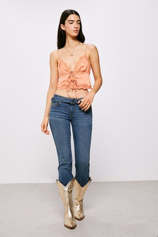 Crop Top 2 Materialen Zalmroze