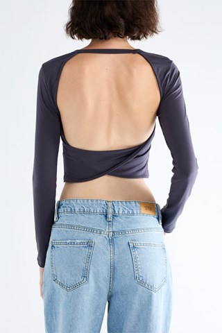 Crop Top - Donkergrijs